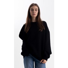Pull The Hood Unisex Oversize Siyah Sweatshirt Oversize