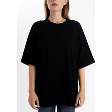 Pull The Hood Unisex Oversize Tshirt Siyah