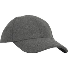 Şapkadan Kadın Füme Yünlü Kışlık Beyzbol Kep Şapka