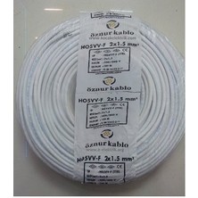 Öznur Kablo 10 Metre 2x1,5 Ttr H05VV-F Beyaz Öznur Kablo
