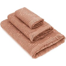 Green Black By Ecocotton Anisa Terra Pamuk Jakarlı 3 Parça Hamam Havlu Seti