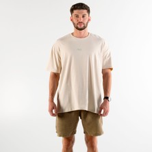 Okiiforme Oversize Basic Taş Orta Göğüs Baskılı Unisex Tshirt