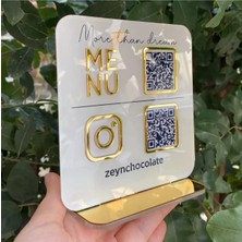 Restoran & Cafe & Barlara Standlı Pleksi Qr Kod Menü