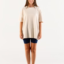 Okiiforme Oversize Basic Taş Göğüs Baskılı Unisex Tshirt