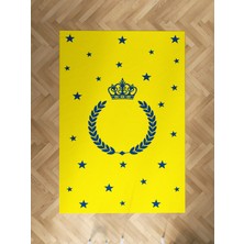 Mekta Home Bebek ve Çocuk Odası Taç ve Çelenk Desenli Sarı Halı