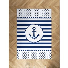 Mekta Home Bebek ve Çocuk Odası Denizci Çapa Desenli Halı