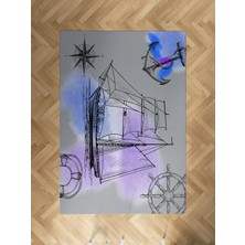 Mekta Home Bebek ve Çocuk Odası Korsan Gemi Desenli Halı