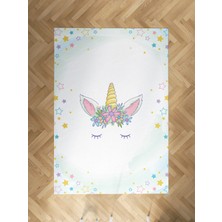 Mekta Home Bebek ve Çocuk Odası Çiçekli Yıldız Desenli Halı