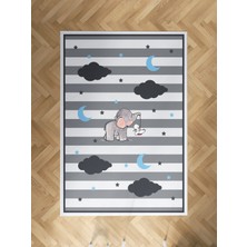 Mekta Home Bebek ve Çocuk Odası Fil ve Tavşan Desenli Halı