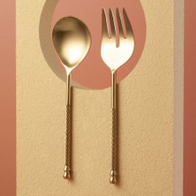 Jumbo Rope Gold 2'li  Salata Servis Seti