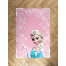 Mekta Home Bebek ve Çocuk Odası Motifli Elsa Desenli Pembe Halı