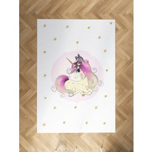Mekta Home Bebek ve Çocuk Odası Yıldızlı Unicorn Desenli Halı