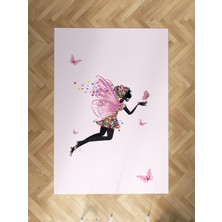 Mekta Home Bebek ve Çocuk Odası Uçan Kelebekli Prenses Desenli Halı