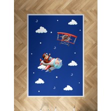 Mekta Home Bebek ve Çocuk Odası Uçak ve Bulut Desenli Halı