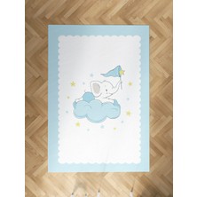 Mekta Home Bebek ve Çocuk Odası Bulut Üzerinde Uçan Fil Desenli Halı
