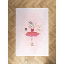 Mekta Home Bebek ve Çocuk Odası Kelebekli Balerin Kız Desenli Halı