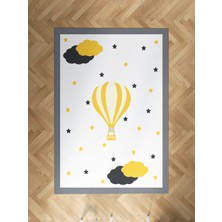 Mekta Home Bebek ve Çocuk Odası Uçan Balon ve Bulut Desenli Halı