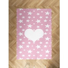 Mekta Home Bebek ve Çocuk Odası Kalp ve Yıldız Desenli Halı