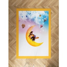 Mekta Home Bebek ve Çocuk Odası Ay ve Cadı Desenli Halı