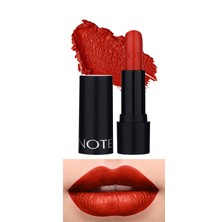 Note Deep Impact Lipstick Kremsi Dokulu Yarı Parlak Ruj 12 Flaming Heart Red - Kırmızı