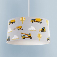 Mekta Home Bebek ve Çocuk Odası Iş Makinalı Gri Yol Desenli Avize