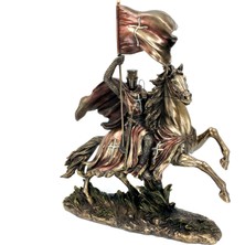 Wise Unicorn At Üstünde Orta Çağ Tapınak Şövalyesi Heykelcik | Koleksiyonluk Biblo | Tarihi Dekoratif Aksesuar