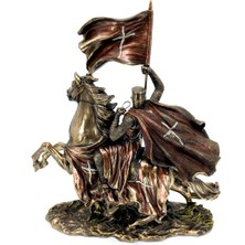 Wise Unicorn At Üstünde Orta Çağ Tapınak Şövalyesi Heykelcik | Koleksiyonluk Biblo | Tarihi Dekoratif Aksesuar