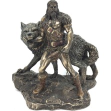 Wise Unicorn Viking Savaş Tanrısı Tyr ve Fenrir Biblo | Viking Temalı Mitolojik Hediyeler | Ofis Dekorasyon