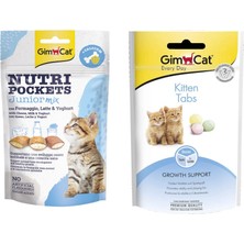 Gimcat Kitten Tabs Yavru Kedi Ödül Tableti 40GR + Junior Mix 60GR