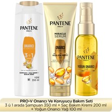 Pantene Onarıcı ve Koruyucu Şampuan 350 ml + Yoğun Yağ 100 ml + Saç Bak Kremi 200 ml