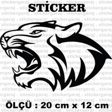 Tiger Saldırgan Kaplan Dişli Sticker - 2 Adet Araba Motosiklet Dolap Cam Uyumlu Etiker Yapıştırma