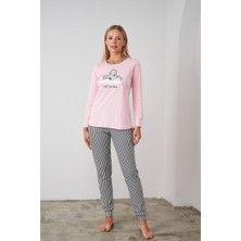 Pjs 24506 Kadın Çizgili Pijama Takım