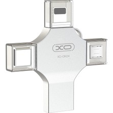 Xo XO-DK04 128GB 4in1 USB 2.0 + Type-C + Micro + Lightning Flash Sürücü Metal Gövdeli Flash Disk