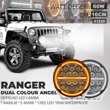 C9 Ranger 6.5'' Angellı 60W 14 LED Turuncu Beyaz Drl Mercek Far