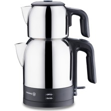 Korkmaz Demkolik Elektrikli Çaydanlık Inox/siyah-Gri