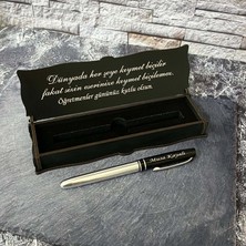 Sanat Hediyelik Öğretmenler Gününe Özel Metal Roller  Kalem Isimli + Ahşap Kutu - Öğretmen - Hediye- Kişiye Özel - 24 Kasım