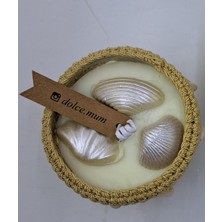 Dolce El Örgülü Cam Kapta Mum - Yuvarlak