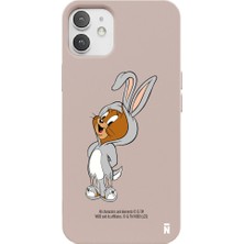 Casen iPhone 12 Mini Silikon Bugs Bunny Kostümlü Jerry Sevimli Pudra Pembe Renkli Telefon Kılıfı