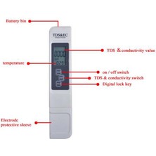 Betty Becky Lamezıa 0-9990PPM Sıcaklık Iletkenlik Test Kalemi Ph Ölçer Tds ve Su Akvaryumu Için 15% Topraksız Dijital Test Cihazı (Yurt Dışından)