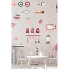 Msticker Mutfak Eşyaları Kız Çocuk Odası Mutfak Temalı Sticker Seti, Eğitici ve Öğretici Sevimli Stickerlar