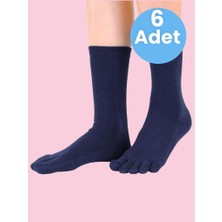 Kadın 6'lı Bambu Mantar Çorabı Parmak Çorap 36-44 Numara