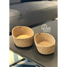 Modern, Jüt, Hasır, Sepet Takımı, 2'lü Sepet, El Dokuması, Mutfak Sepeti, Düzenleyici, Organizer