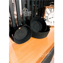 Jüt, Hasır Sepet, Üçlü Siyah Takım, Düzenleyici, Organizer. Mutfak Sepeti, Banyo Sepeti. Sepet