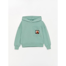 Kız Çocuk Ayıcık Cep Kapüşonlu SweatShirt