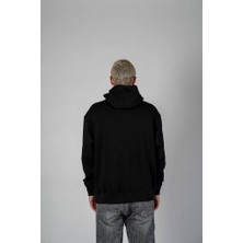 Hunga Siyah Basic Oversize Kapşonlu Sweatshirt