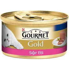 Gourmet Gold Kıyılmış Sığır Etli Yetişkin Kedi Konservesi 85  gr