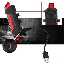 Hacarlıoğlu Buffer&reg; USB Şarj Edilebilir Parlak Bisiklet LED Lamba Su Geçirmez Güvenlik Uyarı Arka Lamba Işığı