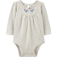 Kız Bebek Body Açık Gri