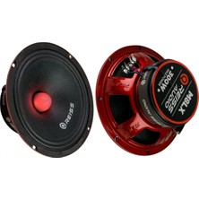 Reiss RS-M8LX Işıklı Yeni Seri Çifti 600WAT-300W Rms Metal Kapaklı 20 cm Oto Midrange Hoparlör