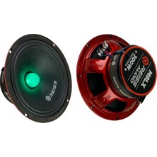 Reiss RS-M8LX Işıklı Yeni Seri Çifti 600WAT-300W Rms Metal Kapaklı 20 cm Oto Midrange Hoparlör